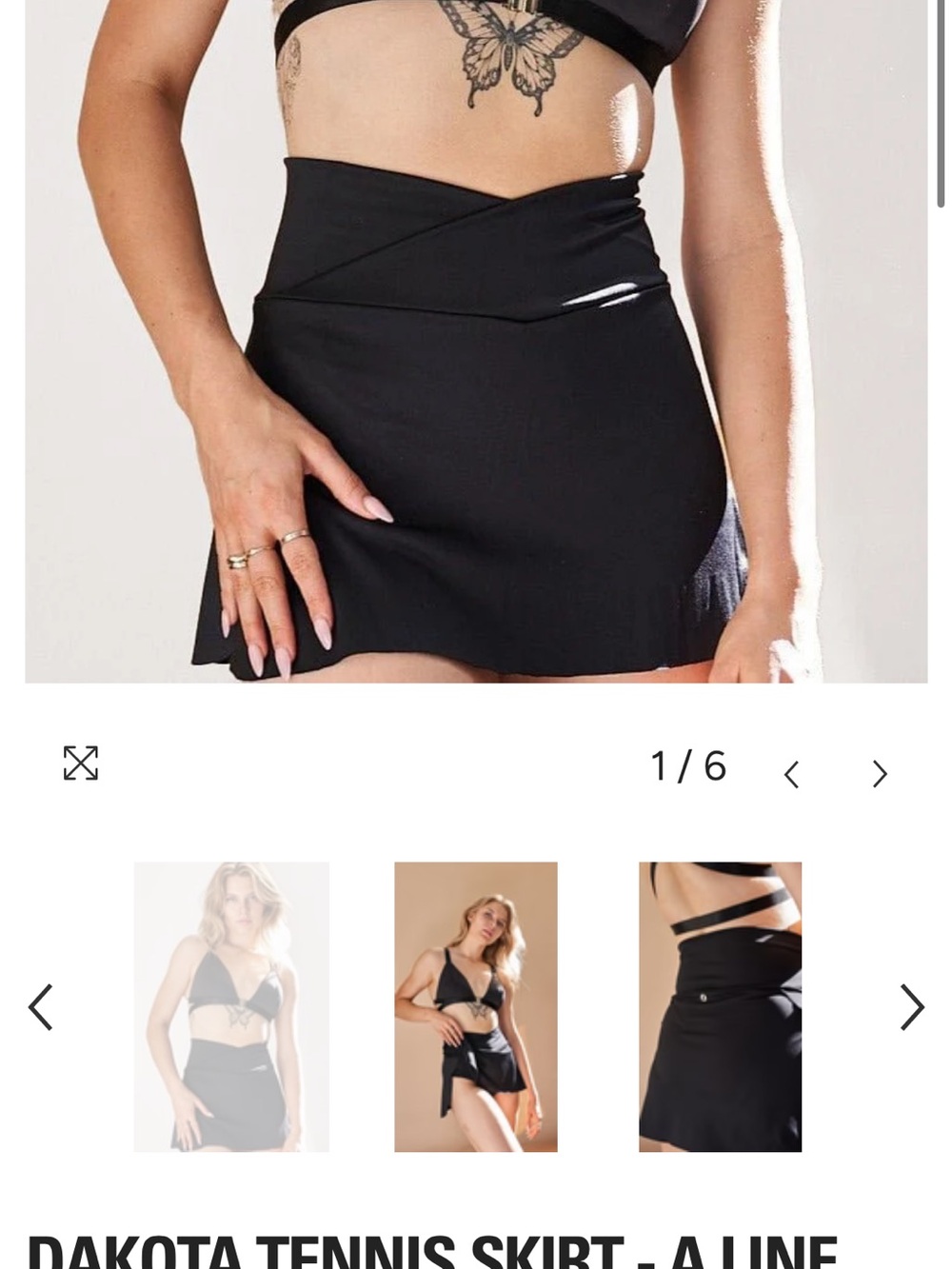 Dakota Black A-Line Active Tennis Skirt